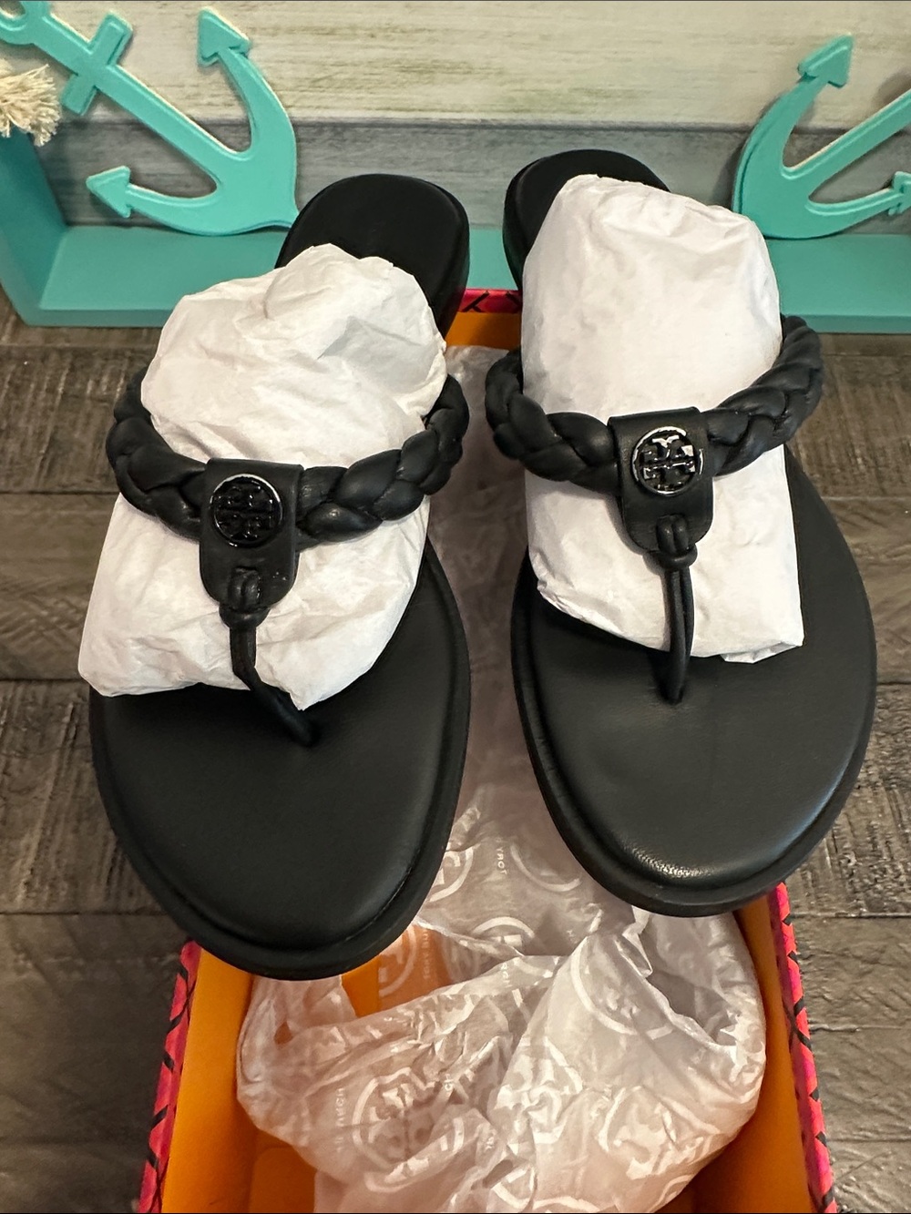 Tory Burch Braided Benton Thong Size 8 - Picture 9 of 9